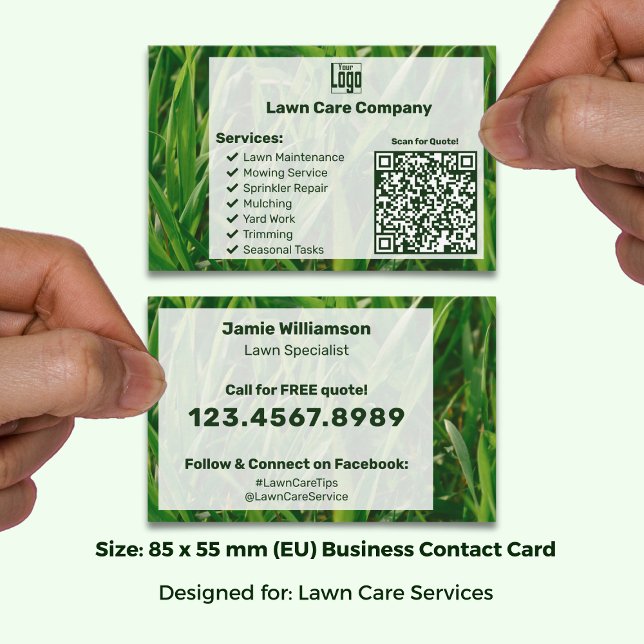 Company Logo List Call to Action Garden Care Visitkort (Company Logo List Call to Action Garden Care Business Card; Size 85 x55 mm (EU))