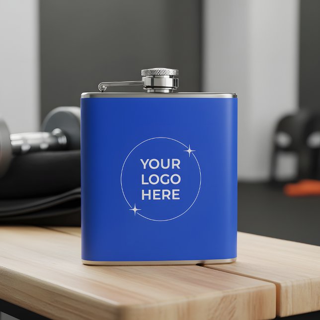 Company Logo Royal Blue Marketing Giveaway Flask Fickplunta (Skapare uppladdad)