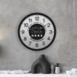 Company Logotyp Black Grått Marble Namn Slogan Stor Klocka<br><div class="desc">Unika minimala och dekorativa korationer motsvarar den faktiska trenden för mode i hemmet. Du kan ändra handens form och färg.</div>