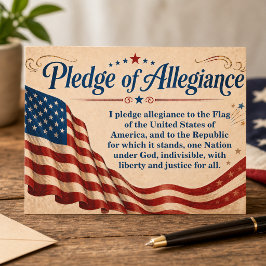 Company Name Pledge of Allegiance American Flag Vykort