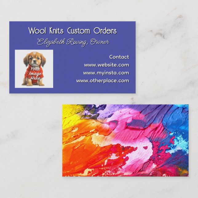 Company Photo Template Purple  Visitkort (Fram/baksida)