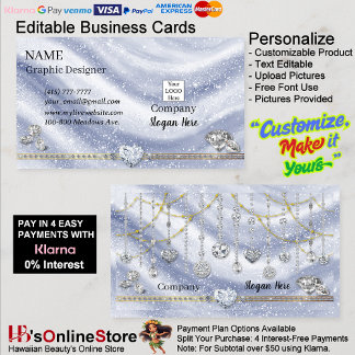 Company Silver Gold Elegant Sparkle Diamond Visitkort