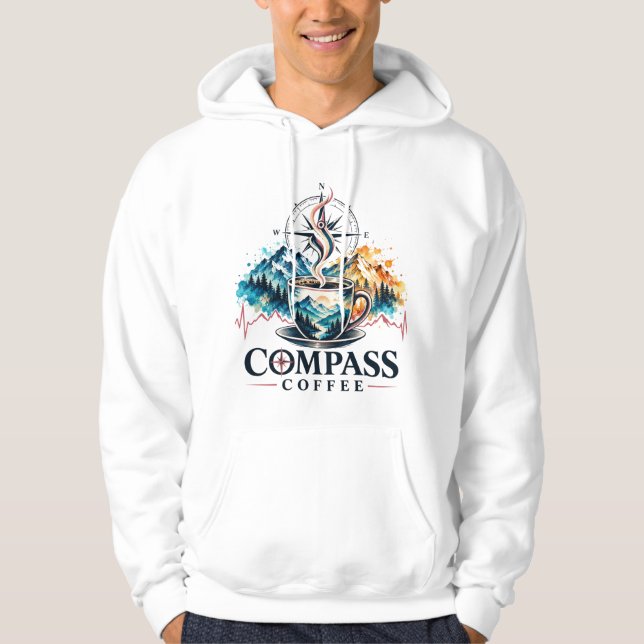 Compass Coffee Mountain Adventure Hoodie (Framsida)