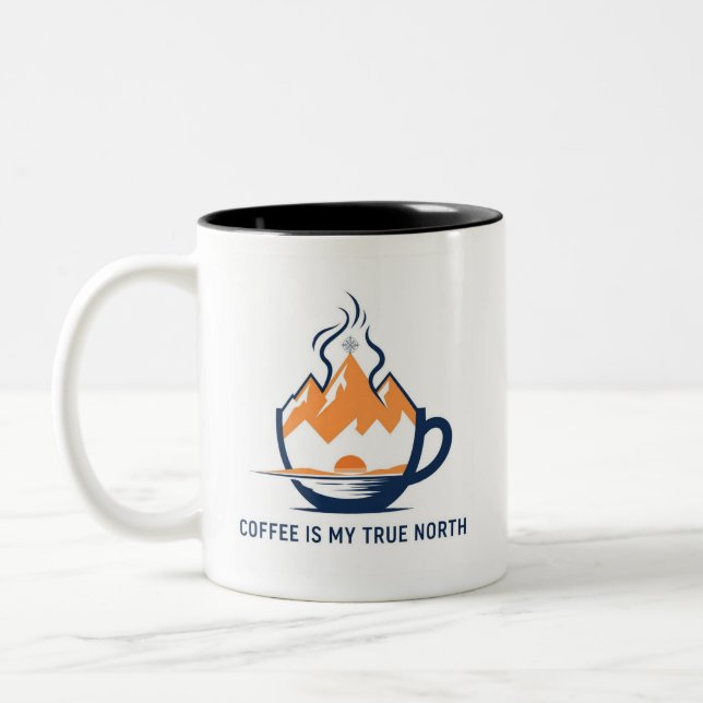 Compass Coffee – Riktiga Norr Äventyr Två-Tonad Mugg (Vänster)