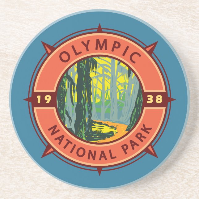 Compass för den olympiska nationalparken Hoh Rainf Underlägg (Framsidan)