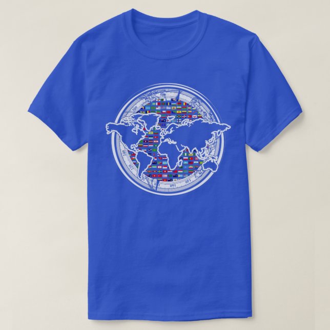 Compass Internationell TravelWorld Map World F T Shirt (Design framsida)