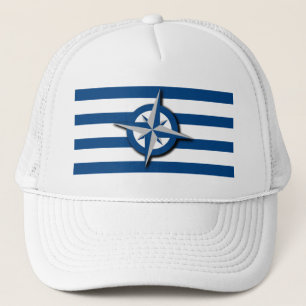 Compass och Rand Mönster Nautical Inspired Keps
