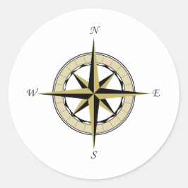 Compass Ro Art Runt Klistermärke