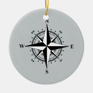 Compass Ro Black & White Julgransprydnad Keramik