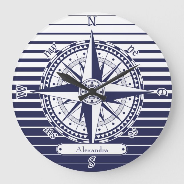 Compass Ro Blue Rand Stor Klocka (Framsida)