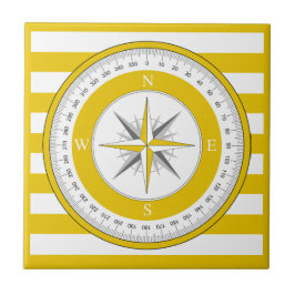 Compass Ro Gult och White Rand Kakelplatta