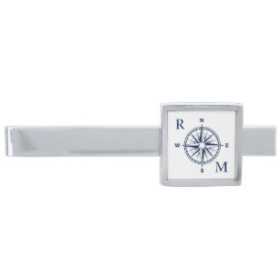 Compass Ro Nautical Monogram Silverpläterad Slipsnål
