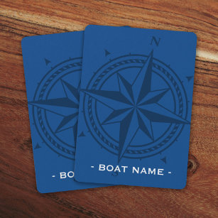 Compass ro och anpassningsbar boat namn blue casinokort