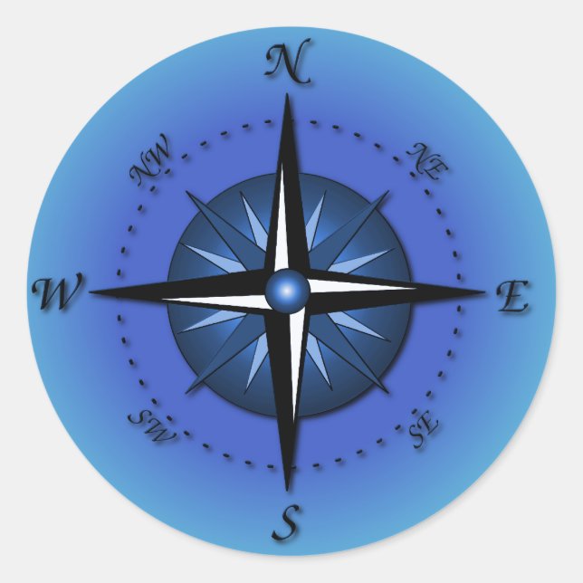 Compass Ro Runt Klistermärke (Framsida)