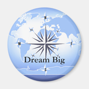 Compass Ro Sailing Ocean Blue Dream Big Magnet