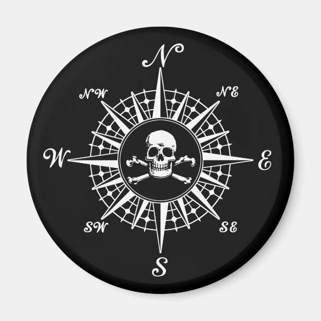 Compass Ro Skull 1 Magnet (Framsidan)