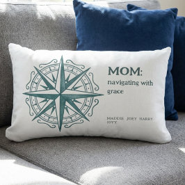 Compass Rose Mom Quote Nautical Heritage Lumbarkudde