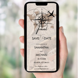 Compass Travel Destination Brown Karta Spara Dat Inbjudningar