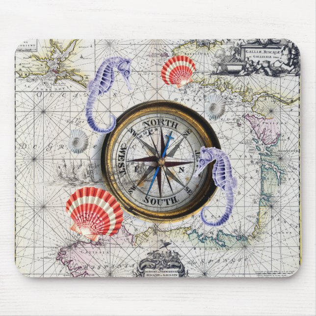 Compass Vintage Nautical Musmatta (Framsidan)