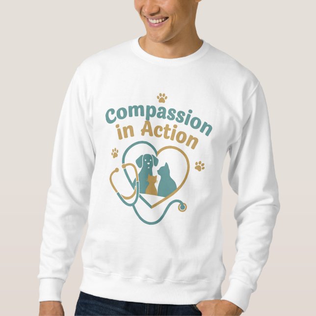Compassion in Action Veterinarian Shirt – Vet Life Lång Ärmad Tröja (Framsida)