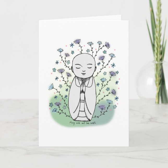 Compassion Sympathy Jizo Japanska Baby Buddha Kort (Framsida)