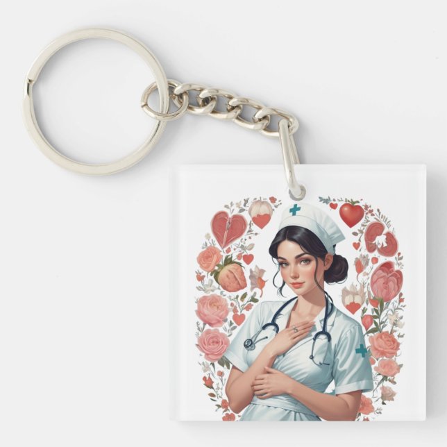 Compassionate Nurse – Elegant Floral Art Illustrat (Framsidan)