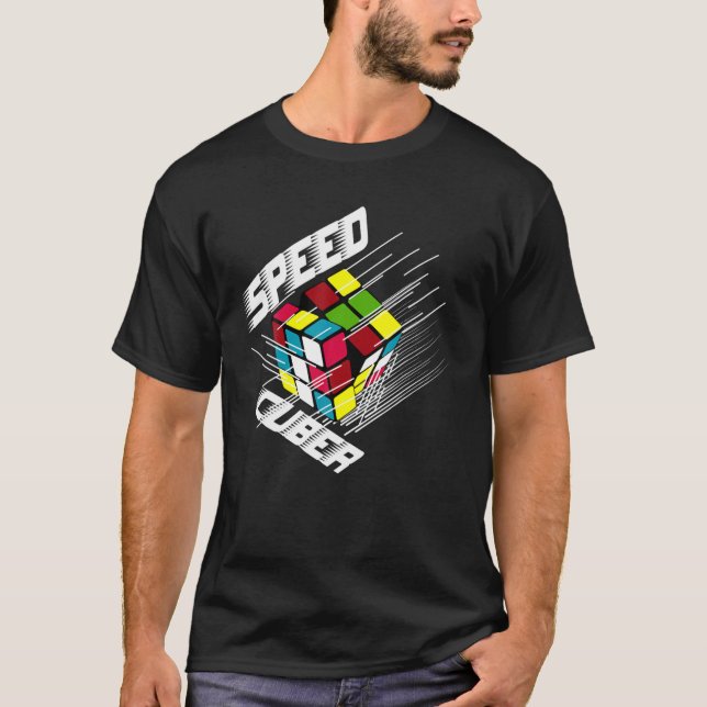 Competitive Puzzle Cube Speed Cuber Hobby 80'S Vin T Shirt (Framsida)