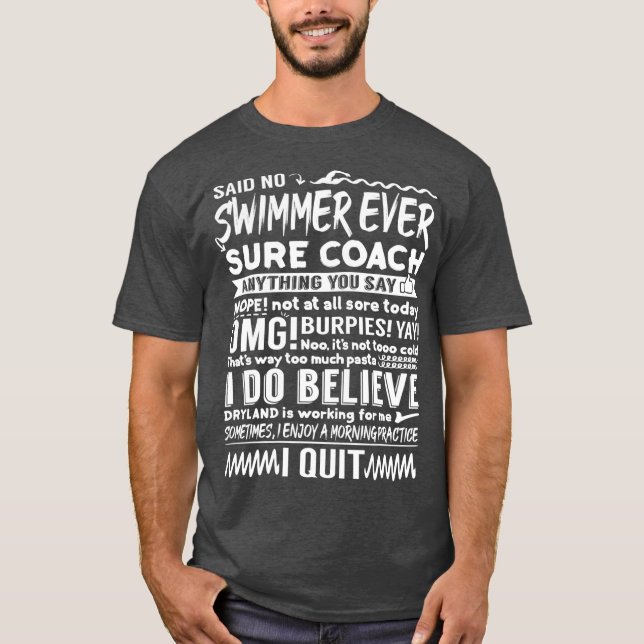 Competitive Swimming Quotes Swimmer Beach Lover T Shirt (Framsida)