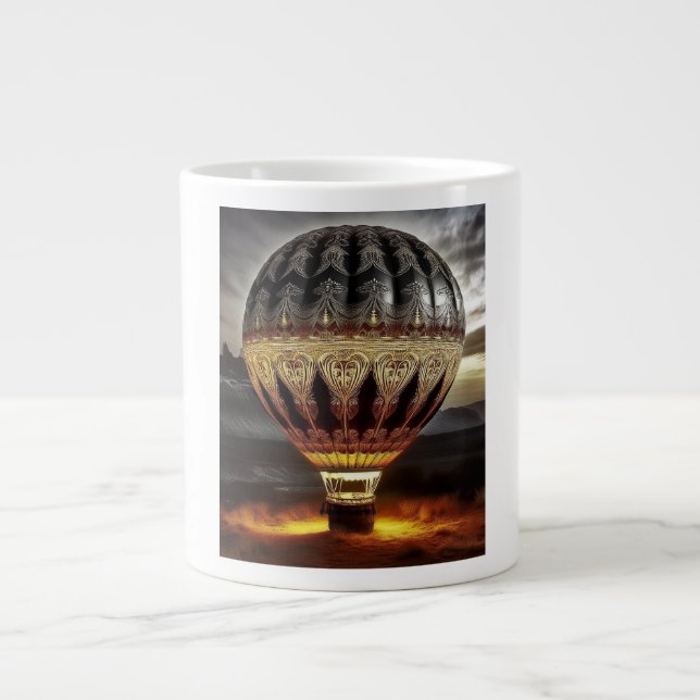 Complex Design On Semi Transparent Hot Air Balloon Jumbo Mugg (Framsidan)