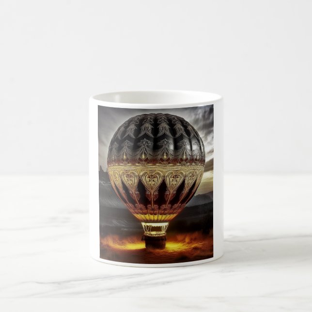 Complex Design On Semi Transparent Hot Air Balloon Kaffemugg (Center)