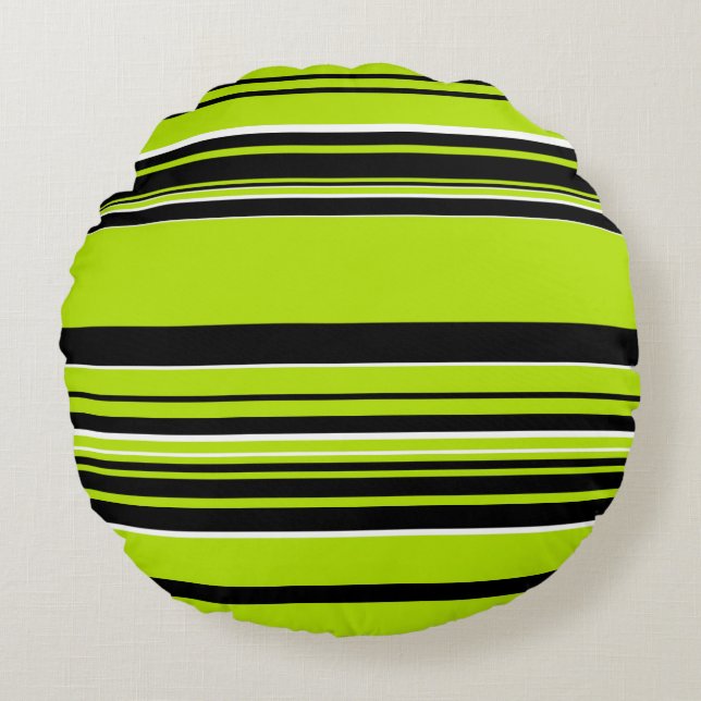 Complex Rand - Lime Green Rund Kudde (Framsidan)