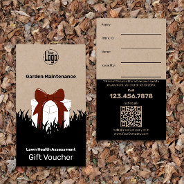Complimentary Garden Maintenance Gift Voucher Card Visitkort