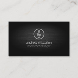 Composer Arranger Treble Clef Icon Brushed Metall Visitkort