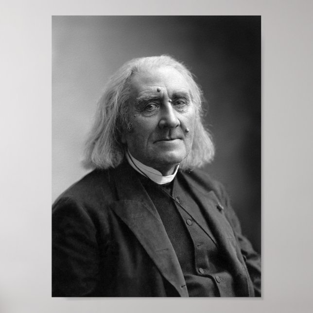 Composer Franz Liszt Porträtt - 1886 Poster (Framsidan)