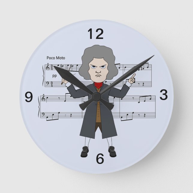 Composer of klassisk Music in 1800 Rund Klocka (Framsida)