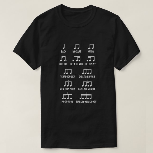 Composer Rhythm Music Gift Bach Mozart Beethoven C T Shirt (Design framsida)