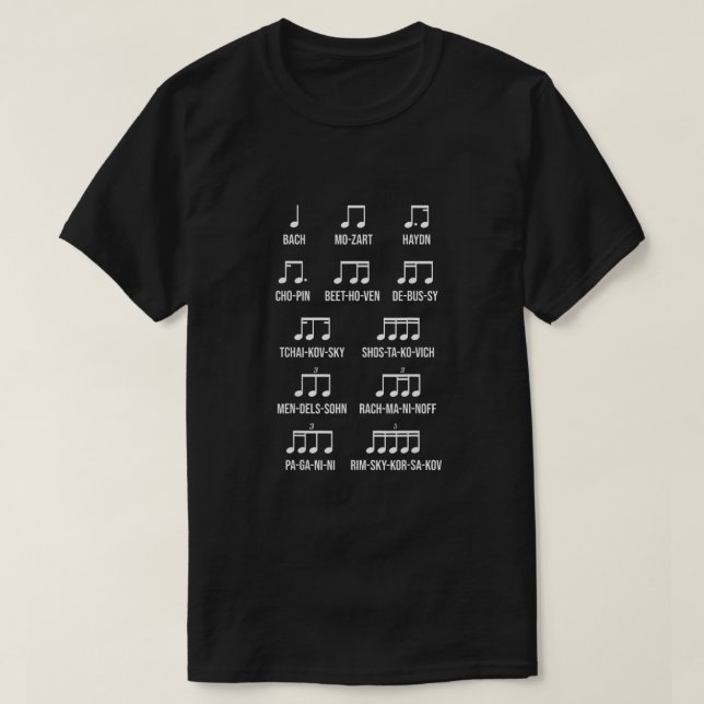 Composer Rhythm Music Gift Bach Mozart Beethoven C T Shirt (Design framsida)