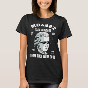 Composer Wolfgang Amadeus Mozart använde Hashtags T Shirt