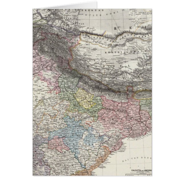 CompositeMap of India, Asia Hälsningskort (Framsidan)