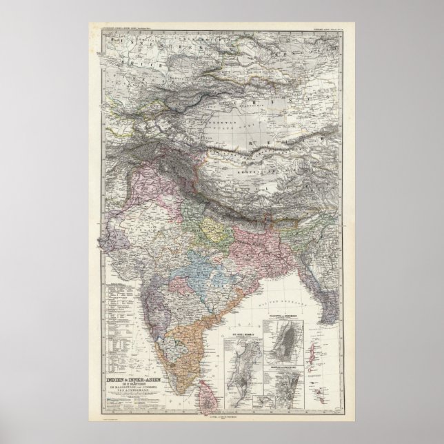 CompositeMap of India, Asia Poster (Framsidan)