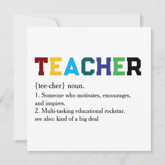 Composition Style School Staff Thank You  Julkort (Framsida)