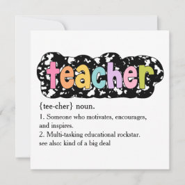 Composition Style School Staff Thank You  Julkort