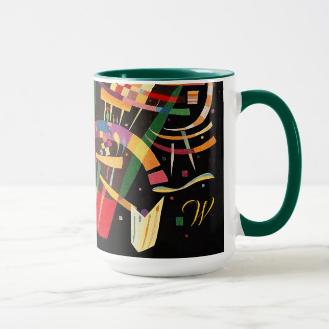 Composition X Biomorphic Abstraction Art Monogram Mugg (Höger)