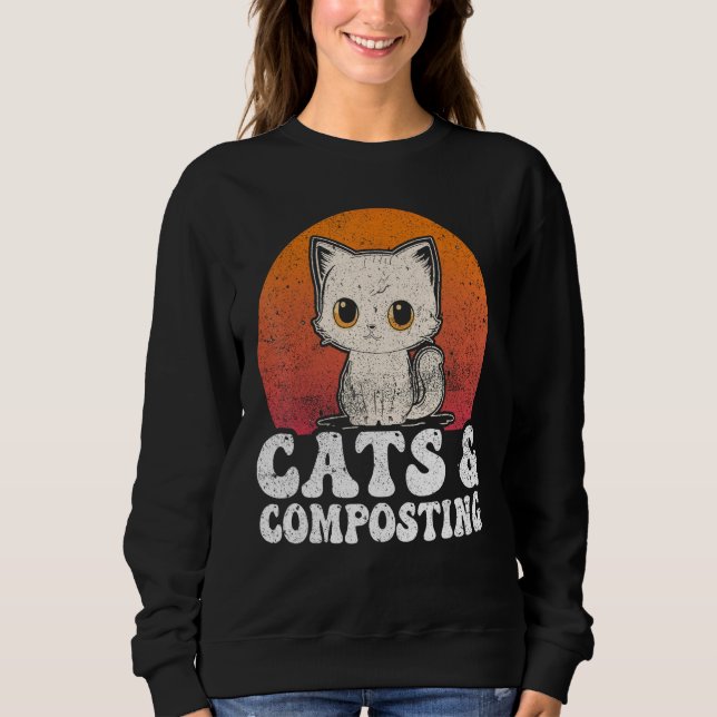 Compost Cats And Composting Expert Composter Worms T Shirt (Framsida)