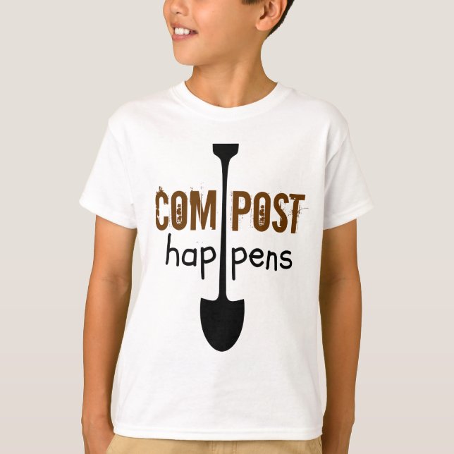 Compost Happens Mulch Humor Shovel T Shirt (Framsida)