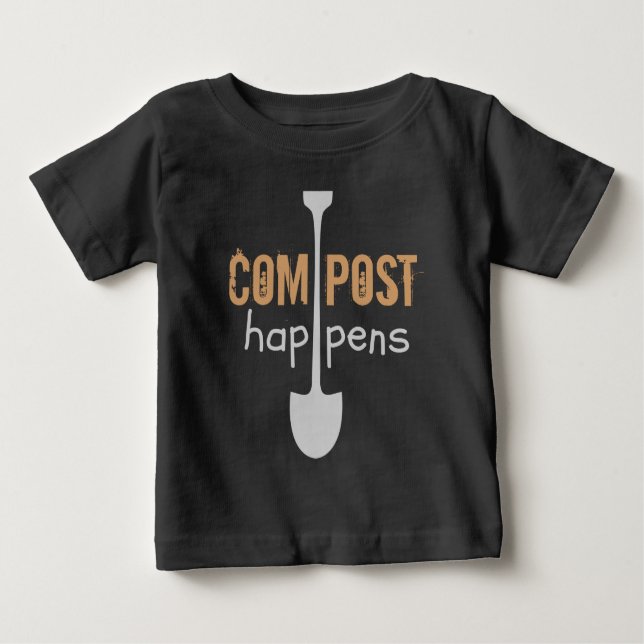 Compost Happens Mulch Humor Shovel T Shirt (Framsida)