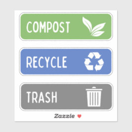 Compost Tunna, Återvinna, Sopor Stickers Klistermärken