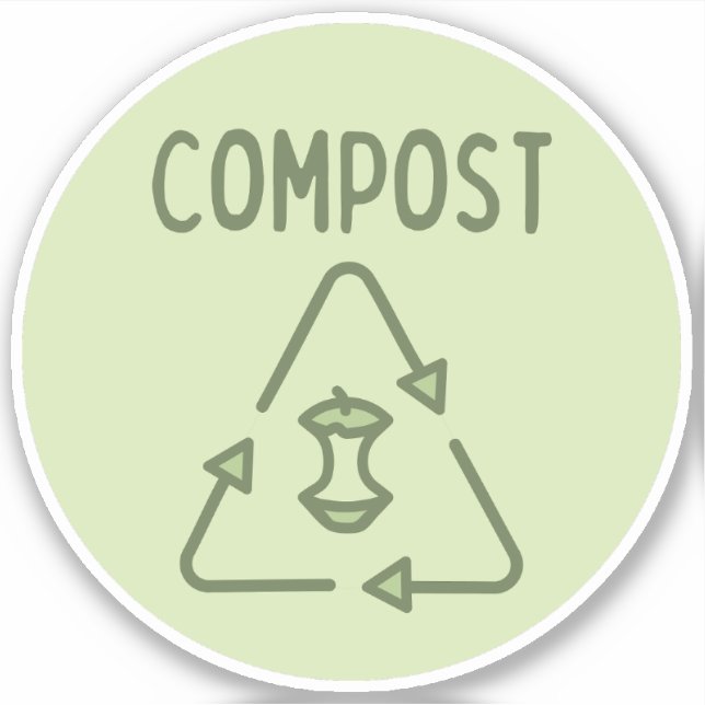 Compost Tunna-etikett Klistermärken (Framsida)