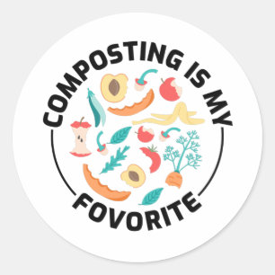 Compostera Compost Garden Gardener Funny Gift Runt Klistermärke