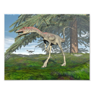 Compsognathus dinosaurs - 3D framför Fototryck